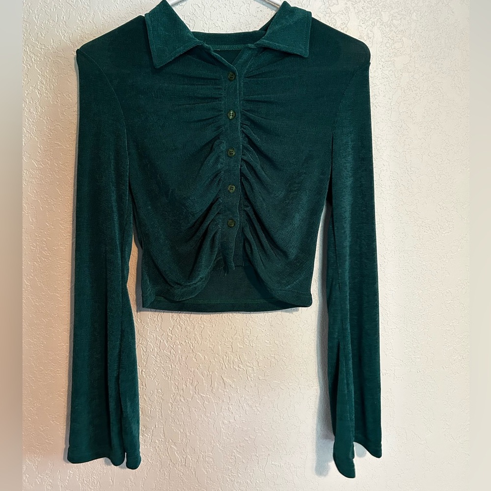 Green Long Sleep Going Out Top